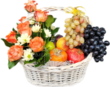 Подарочная корзина с фруктами и цветами с доставкой по Зеленограду № 626